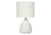 17" Cream Ceramic Round Table Lamp with Cream Drum Shade
