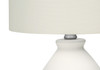 17" Cream Ceramic Round Table Lamp with Cream Drum Shade