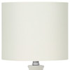 17" Cream Ceramic Round Table Lamp with Cream Drum Shade