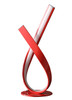 17" Red Modern Abstract Ribbons Table Lamp
