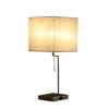 22" Gray Bedside Table Lamp with Gray Square Shade