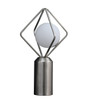 20" Silver Geometric Pedestal Contemporary Table or Desk Lamp