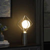 20" Silver Geometric Pedestal Contemporary Table or Desk Lamp