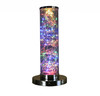 13" Silver Metal Column LED Rope Table Lamp with Clear
