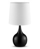 24" Black Metal Bedside Table Lamp with White Shade