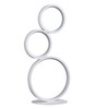 17" White Metal Three Light Round Table Lamp with White