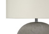 20" Concrete Gray Round Table Lamp with Ivory Drum Shade