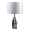 19" Chrome and Faceted Crystal Urn Table Lamp with White Drum Shade