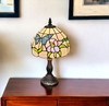 15" Dark Brown Metal Candlestick Table Lamp with Ivory Dome Shade
