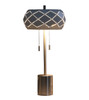 28" Silver Metal Table Lamp with Geometric Laser Cut Metal Shade