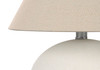 16" Cream Ceramic Round Table Lamp with Cream Empire Shade