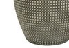 24" Gray Round Table Lamp with Ivory Drum Shade