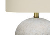 20" Gray Concrete Round Table Lamp with Ivory Drum Shade