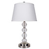 29" Silver Metal Table Lamp with White Classic Empire Shade