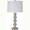 30" Black Solid Wood Bedside Table Lamp with White Lamp Shade
