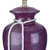 35" Red Burgundy Glaze Ceramic Urn Table Lamp with White Classic Empire Shade