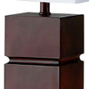 27" Brown Bedside Table Lamp with White Shade