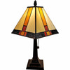 15" Dark Brown Metal Candlestick Table Lamp with Beige Empire Shade