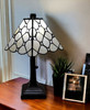 15" Dark Brown Metal Candlestick Table Lamp with White Empire Lamp Shade