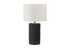 24" Black Cylinder Table Lamp with Ivory Drum Shade