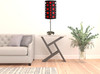 33" Steel Mod Table Lamp with Black And Red Drum Shade