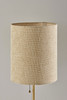 28" Black and Gold Marble and Metal Table Lamp with Beige Drum Shade