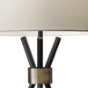 Black Metal Tripod Leg with Antique Brass Accent Table Lamp