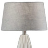 Set of Two 23" White Ceramic Bedside with Gray Drum Shade