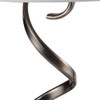 32" Silver Metal Bedside Table Lamp with White Empire Shade