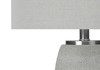 25" Gray and Silver Ceramic Cylinder Table Lamp with Gray Drum Shade