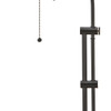 26" Bronze Metal Adjustable Table Lamp with Bronze Rectangular Shade
