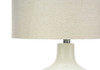 25" Cream Ceramic Gourd Table Lamp with Cream Drum Shade