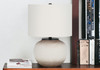 21" Cream Ceramic Round Table Lamp with Cream Drum Shade
