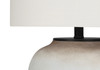 21" Cream Ceramic Round Table Lamp with Cream Drum Shade