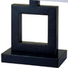 22" Bronze Open Square Table Lamp with White Rectangle Shade