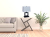 22" Bronze Open Square Table Lamp with White Rectangle Shade