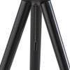 23" Black Solid Wood Tripod Table Lamp with White Ribbed Glass Shade