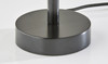 28" Black Solid Wood Round Table Lamp with Gray Drum Shade