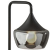 Gnome Smoked Glass Black Metal Table Lamp