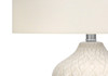 25" Cream Ceramic Urn Table Lamp with Cream Drum Shade