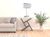 28" Silver Table Lamp with Faux Crystals and White Rectangle Shade