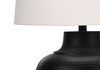 26" Black Metal Urn Table Lamp with Cream Empire Shade