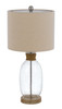26" Brown Mason Jar Table Lamp with Brown Drum Shade