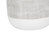 27" Gray and White Ceramic Round Table Lamp with Gray Drum Shade