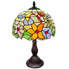 19" Dark Brown Metal Candlestick Table Lamp with Ivory Dome Shade