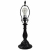 19" Dark Brown Metal Candlestick Table Lamp with Ivory Dome Shade