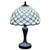 19" Dark Brown Metal Candlestick Table Lamp with White Dome Lamp Shade