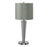 Set of Two 24" Silver Metal Candlestick USB Table Lamps with Gray Drum Shade
