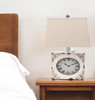 7" x 7" x 22" White Vintage Metal Clock Base - Table Lamp