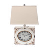 7" x 7" x 22" White Vintage Metal Clock Base - Table Lamp